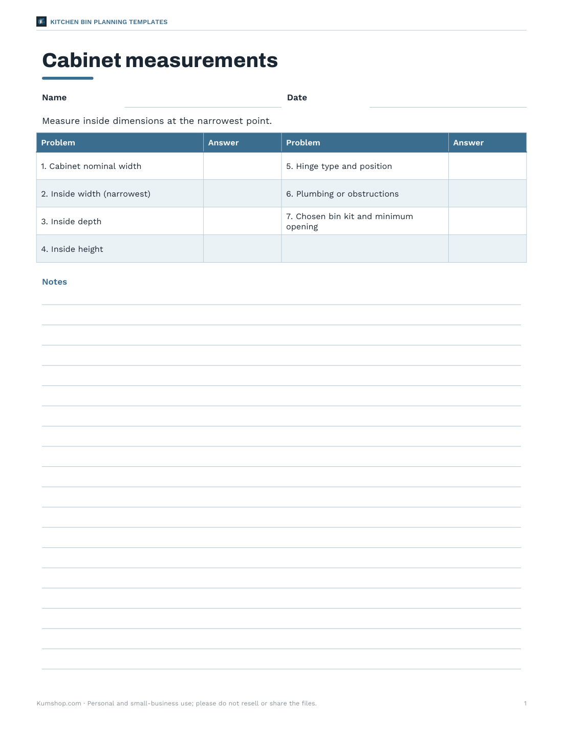 Preview of the first page of Measurement worksheet