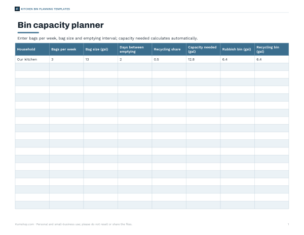 Preview of Trash Bin Capacity Planner